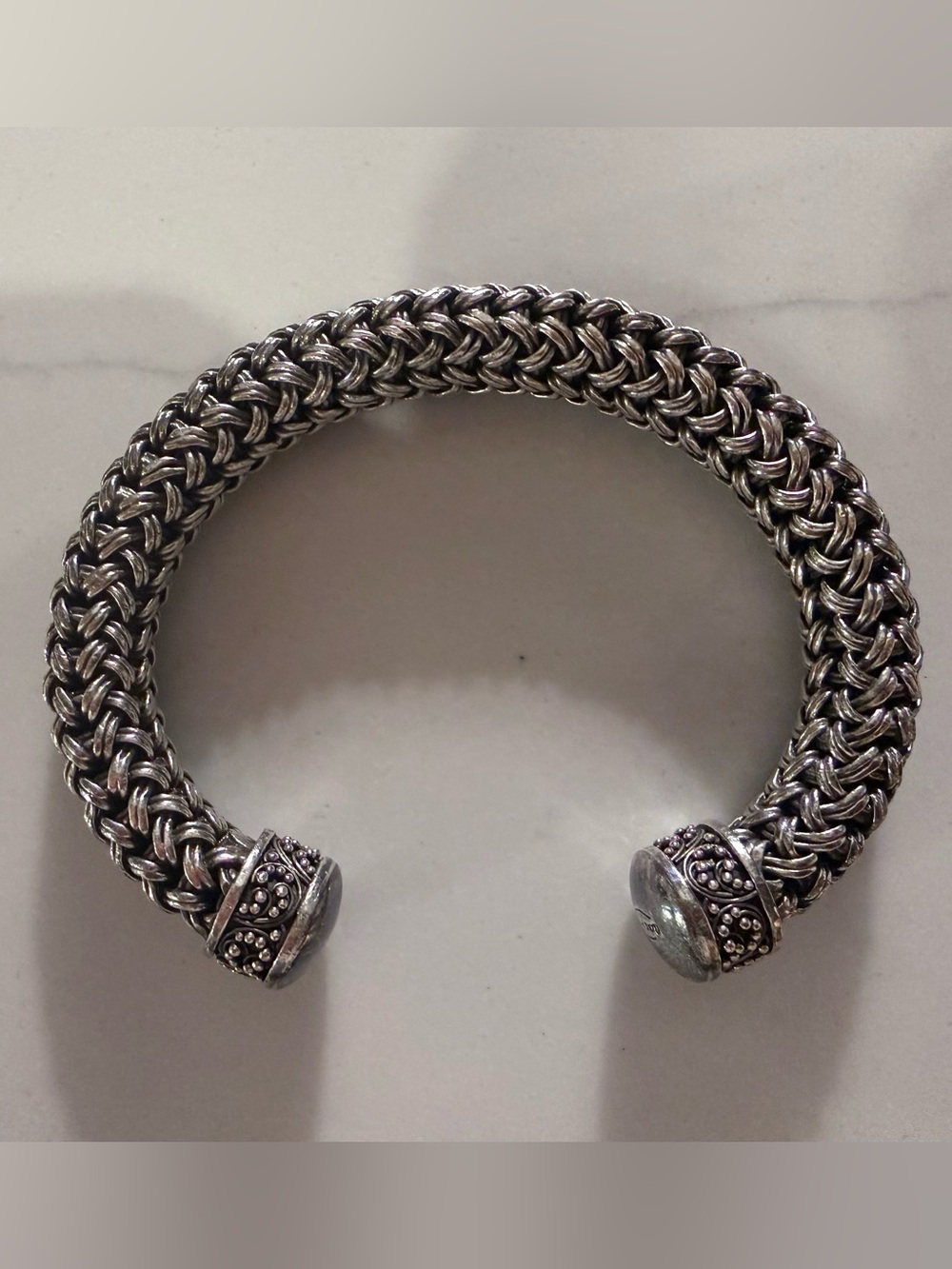 Lois Hill Sterling Silver Braided Open Cuff Bracelet